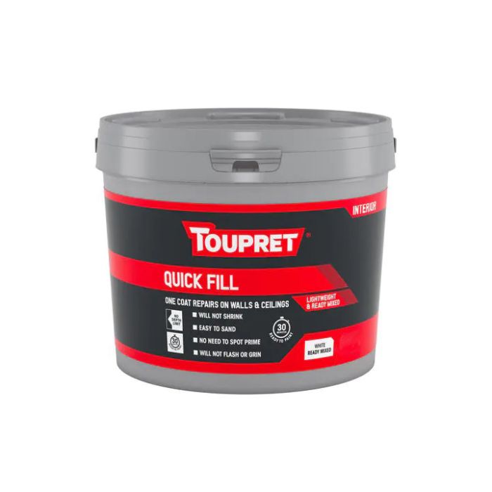 Toupret TTREDLP01GB Quick Fill 1L ready-to-use interior filler in white