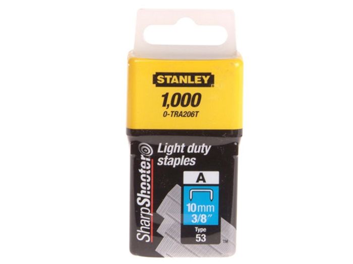 Stanley 0-TRA206T Type 53 10mm Light Duty Staples, Pack of 1000