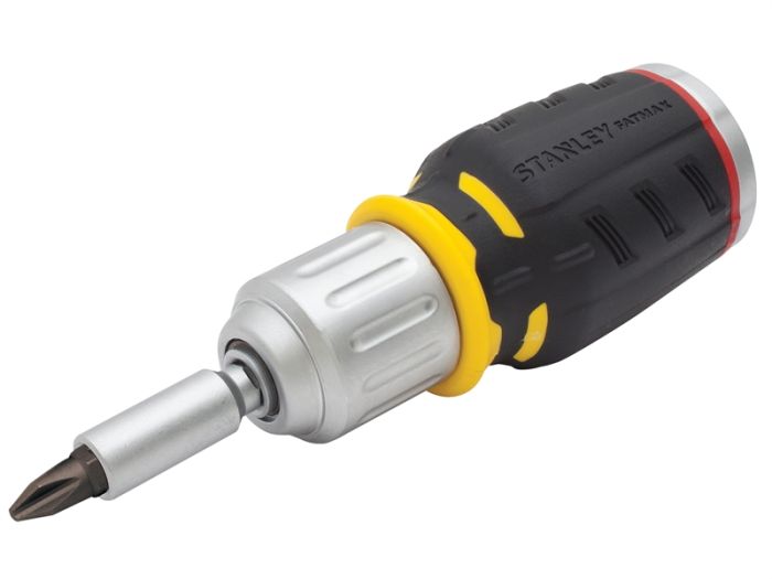 Stanley FMHT0-62688 FatMax stubby ratchet screwdriver with soft-grip handle and 3-position ratchet