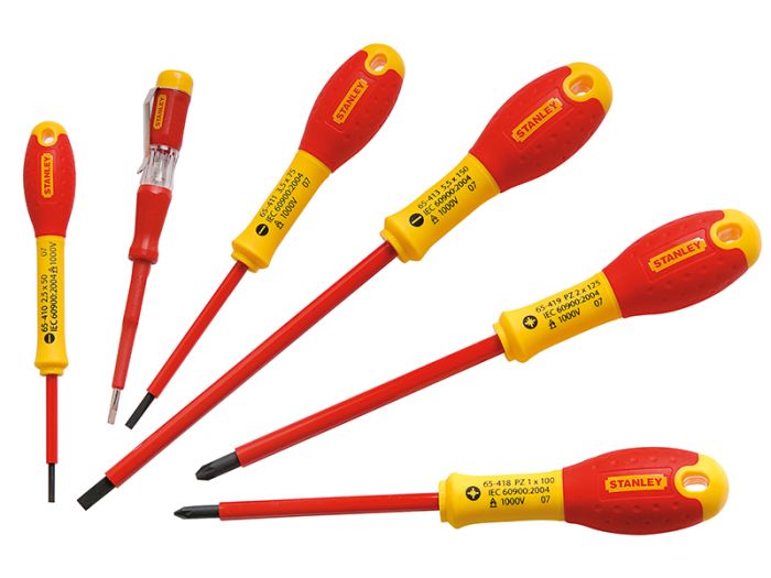 Stanley FatMax VDE Insulated Parallel and Pozi Screwdrivers Set of 6