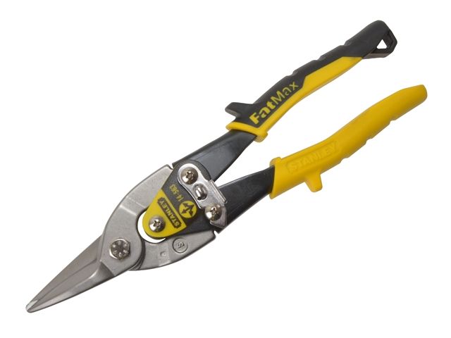 Stanley 2-14-563 250mm straight cut aviation snips with chrome molybdenum construction and bi-material grips