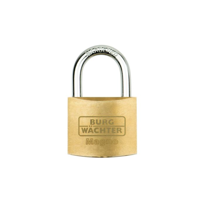 Burg Wachter 400 E 30 Sb Premium Brass Padlock 30mm with solid brass body and chrome plated hardened steel shackle