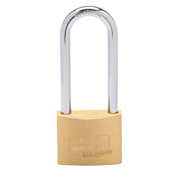 Burg Wachter 400 E Hb 50 80 Sb Brass Long Padlock 50mm with chrome plated finish