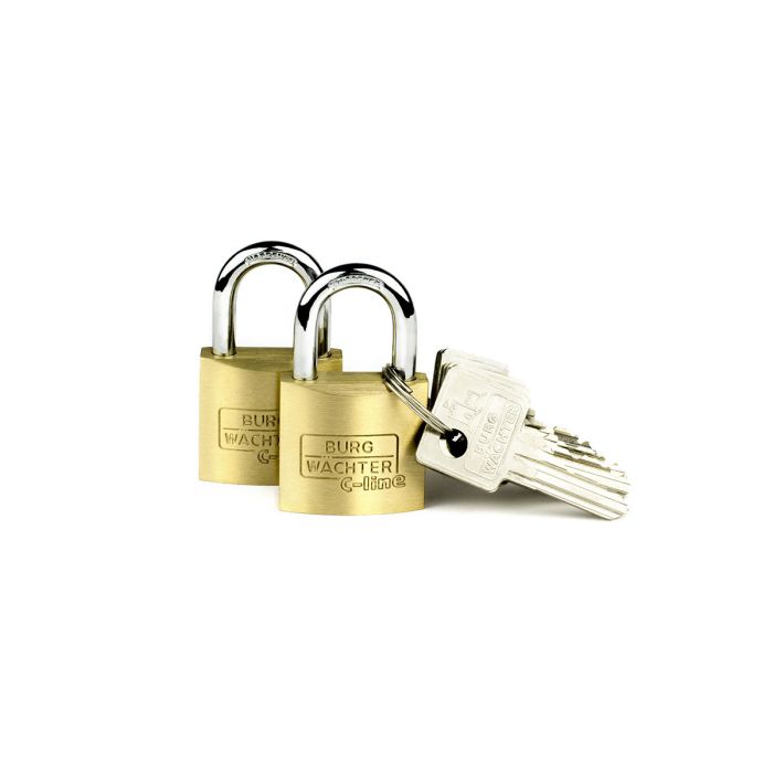 Burg Wachter Duo 222 30 Sb Brass Padlock - 30mm - Pack of 2