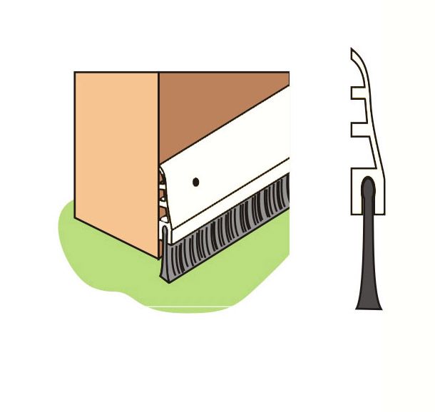 Warmseal G13201 92cm Brush Threshold Strip in White