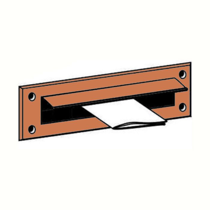 Warmseal G61301 brown letterbox draught excluder with flap, 43mm x 275mm opening