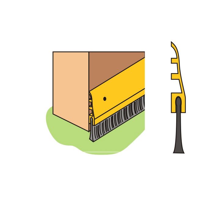 Warmseal G13001 Brush Threshold Strip 92cm Gold