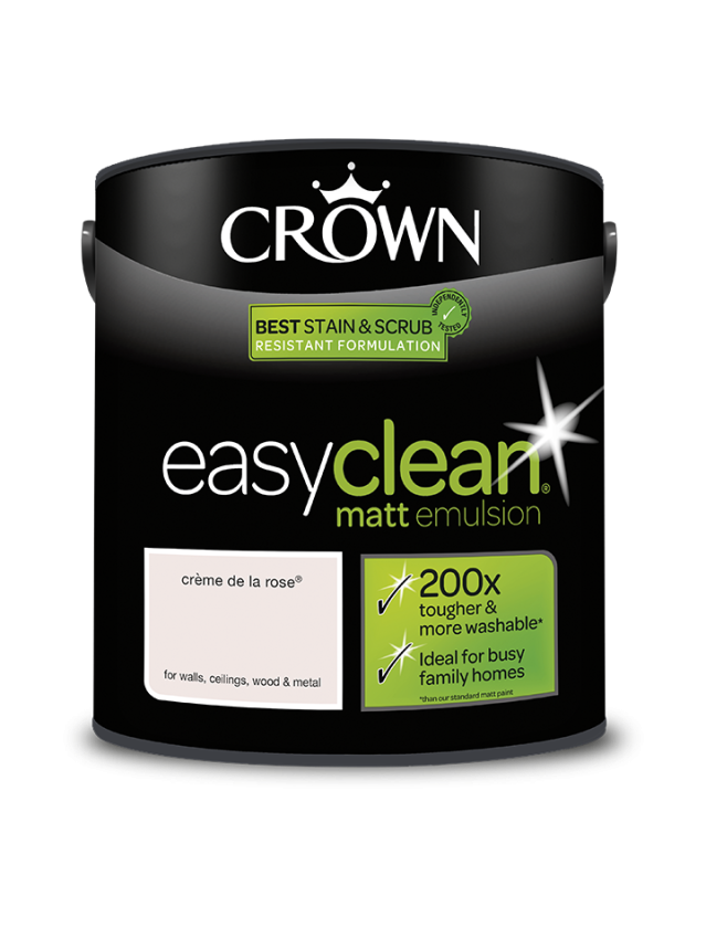 Crown Easyclean Crème De La Rose Matt Emulsion Paint 2.5L