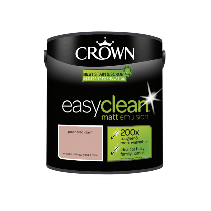 Crown Easyclean Powdered Clay Matt Emulsion Paint 2.5L