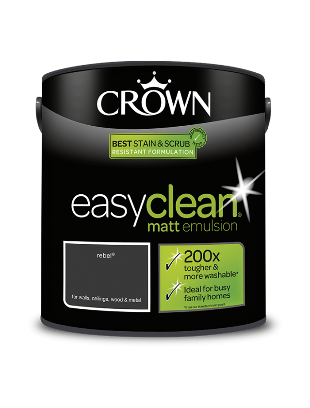 Crown Easyclean Rebel 2.5L matt emulsion paint