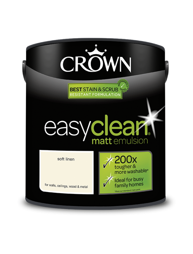 Crown Easyclean Soft Linen Matt Emulsion Paint 2.5L