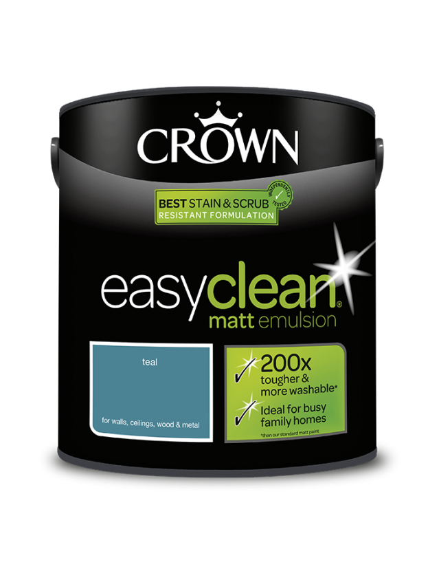 Crown Easyclean Teal Matt Emulsion Paint 2.5L