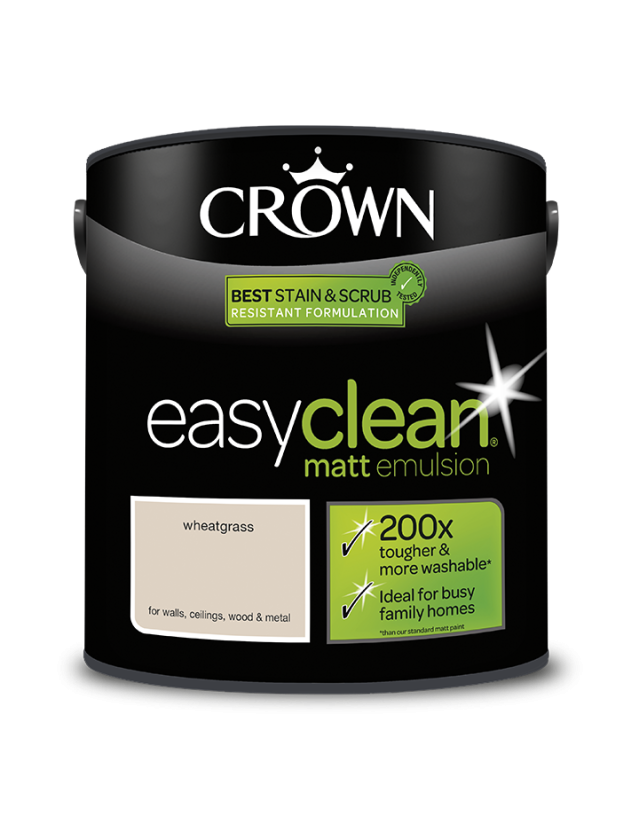 Crown Easyclean Wheatgrass Matt Emulsion Paint 2.5L