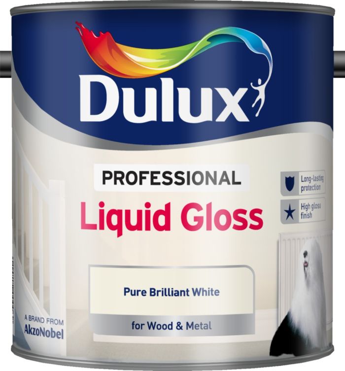 Dulux Professional Gloss Metal & Wood Paint - Pure Brilliant White - 2.5L