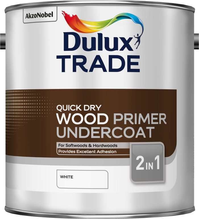 Dulux Trade Quick Dry Wood Primer Undercoat 2.5L matt water-based primer and undercoat