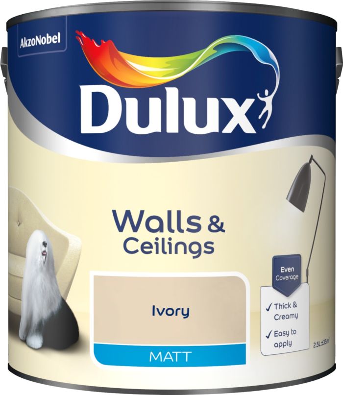 Dulux Matt Emulsion Paint Ivory 2.5L