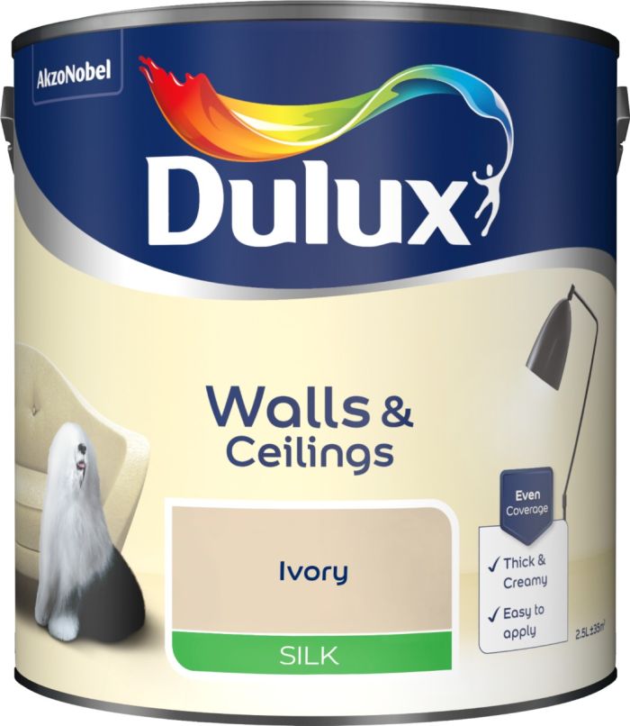 Dulux 2.5L Silk Emulsion Paint in Ivory