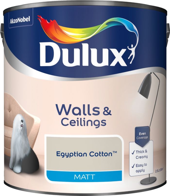 Dulux Matt Emulsion Paint Egyptian Cotton 2.5L