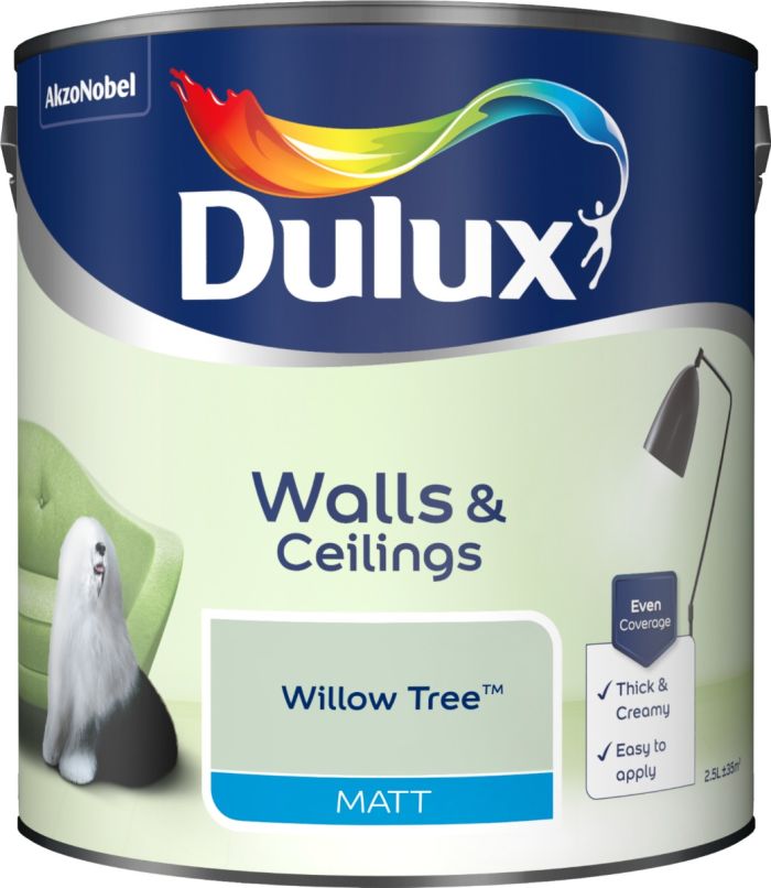 Dulux Matt Emulsion Paint Willow Tree 2.5L smooth matt interior paint