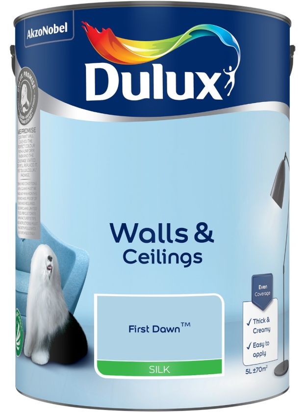 Dulux 5L First Dawn Silk Emulsion Paint tin