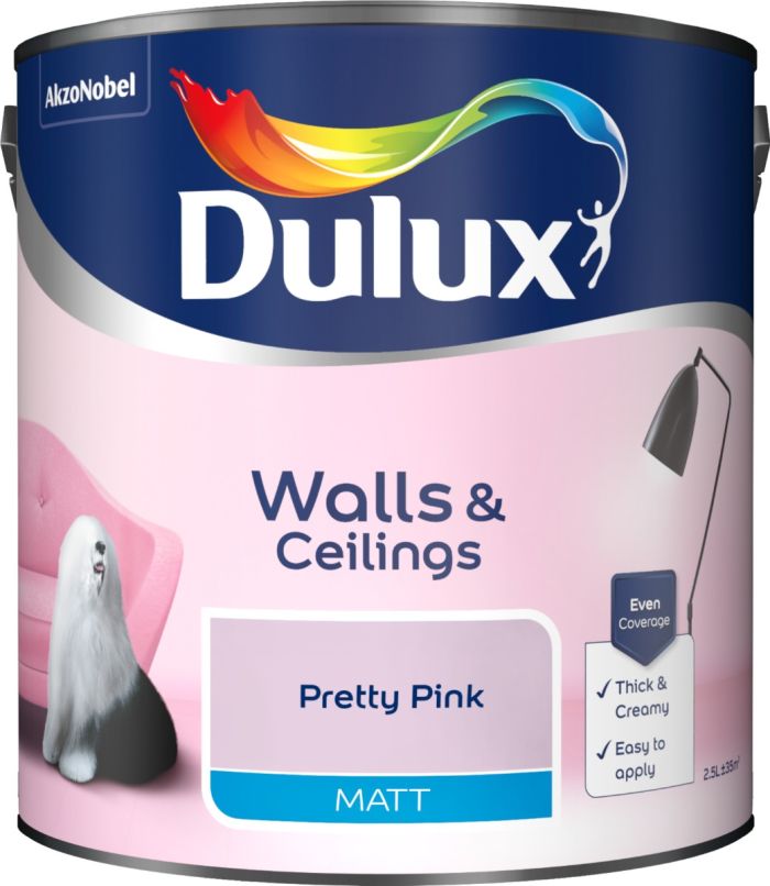 Dulux Pretty Pink Matt Emulsion Paint 2.5L