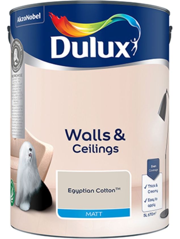 Dulux 5L Egyptian Cotton Matt Emulsion Paint tub