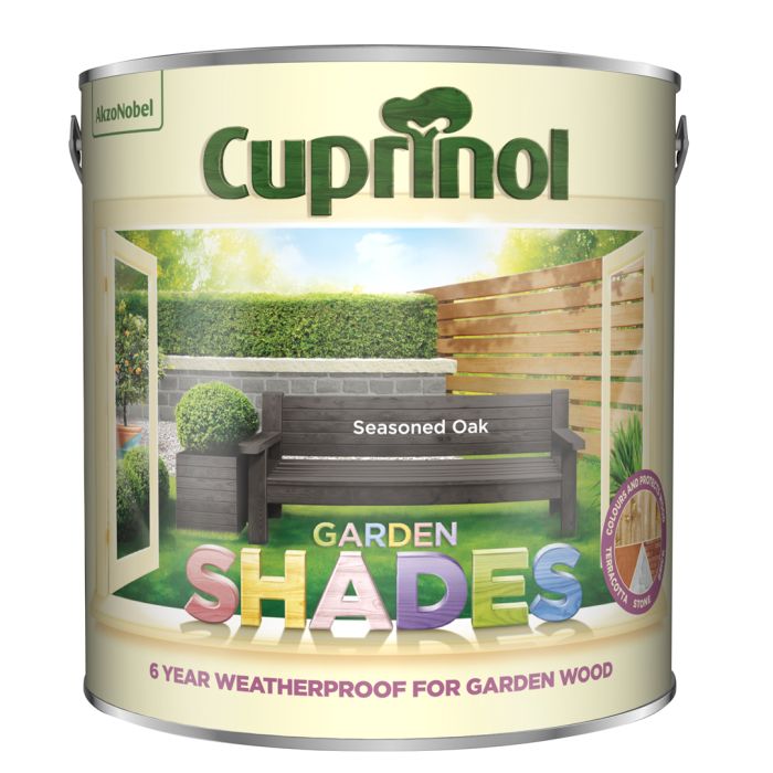 Cuprinol Garden Shades Seasoned Oak 2.5L garden paint with matt colour