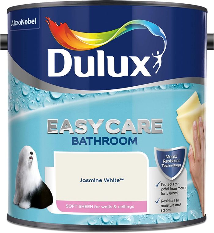 Dulux Easycare Bathroom Soft Sheen Emulsion 2.5L in Jasmine White