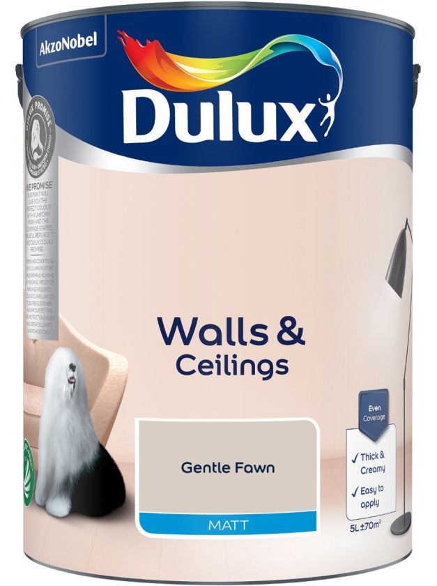 Dulux Matt Emulsion Paint in Gentle Fawn, 5L tub