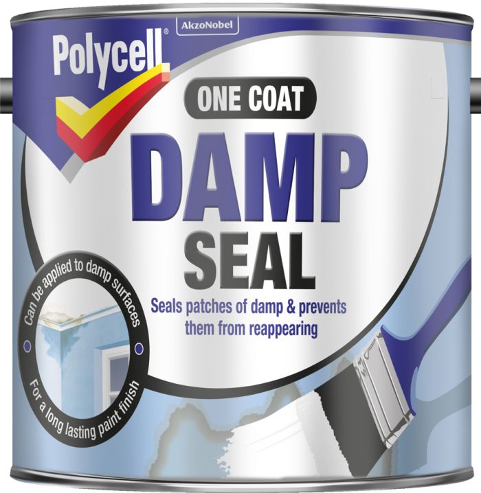 Polycell One Coat Damp Seal 2.5L tin in matt white finish