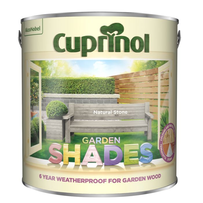 Cuprinol Garden Shades Natural Stone 2.5L exterior wood paint tin