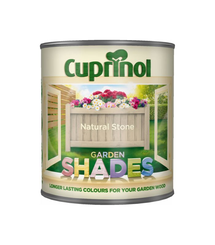 Cuprinol Garden Shades Natural Stone 1L tin of wood and masonry paint