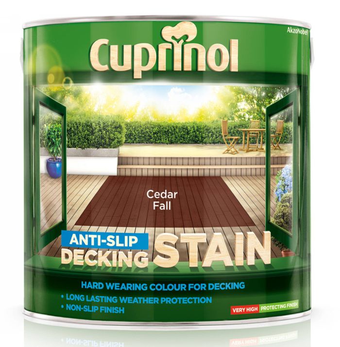 Cuprinol Anti Slip Decking Stain in Cedar Fall, 2.5L tin