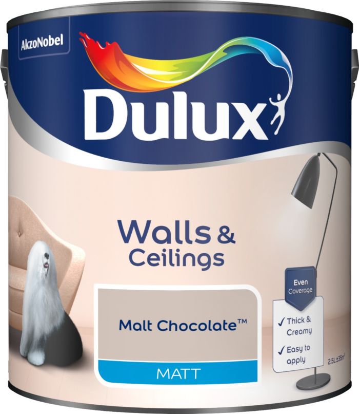 Dulux Matt Emulsion Paint Malt Chocolate 2.5L