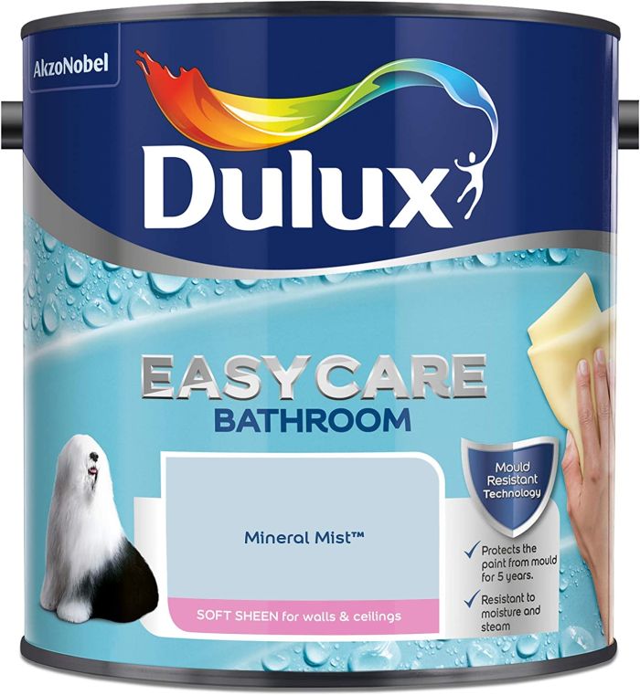 Dulux Easycare Bathroom Soft Sheen Emulsion Paint in Mineral Mist, 2.5L