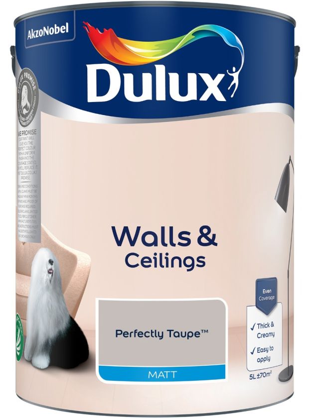 Dulux Matt Emulsion Paint - Perfectly Taupe - 5L