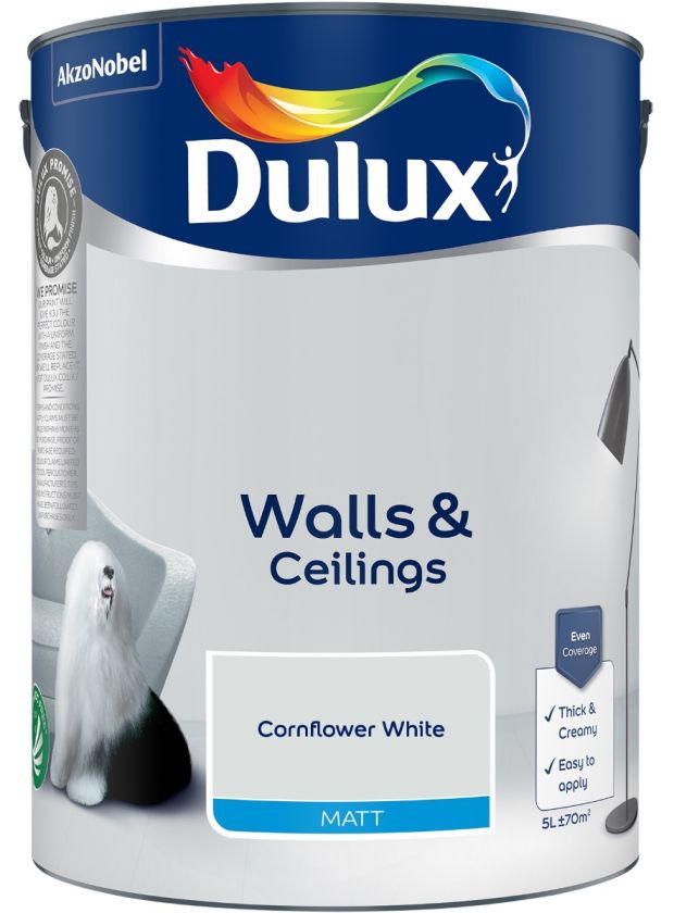 Dulux Cornflower White 5L matt emulsion paint