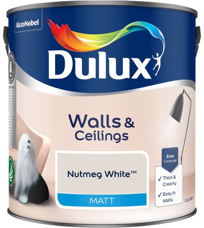 Dulux Nutmeg White Matt Emulsion Paint 2.5L