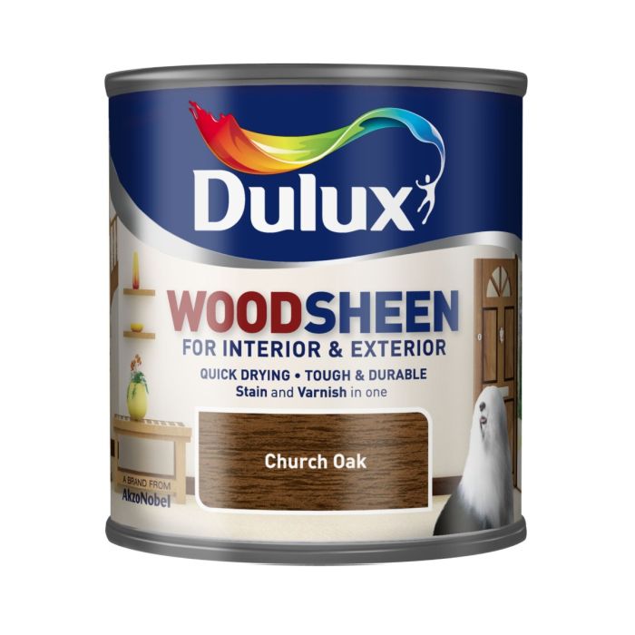 Dulux Interior and Exterior Woodsheen 250ml tin in Church Oak