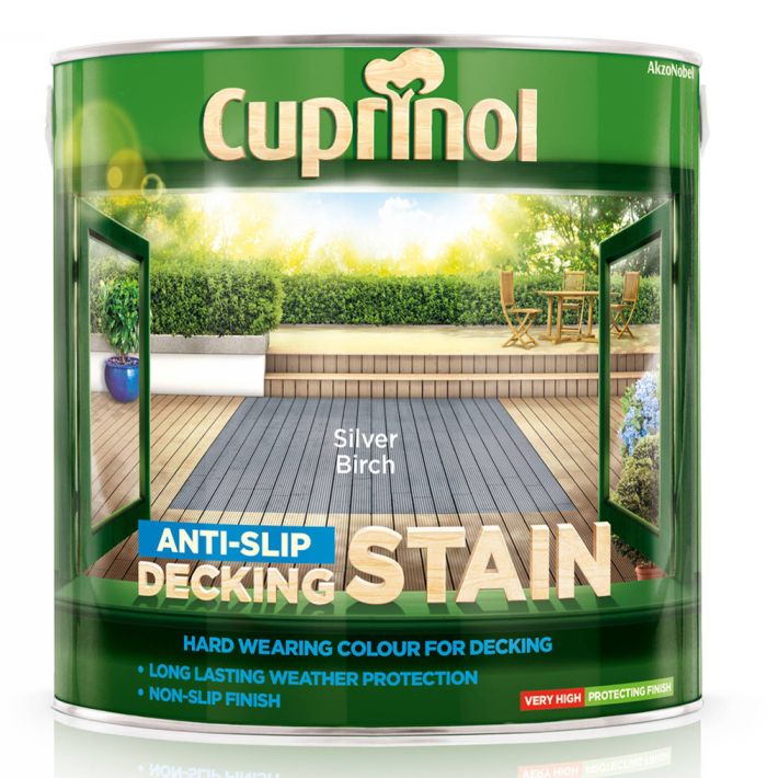 Cuprinol Anti Slip Decking Stain Silver Birch 2.5L tin