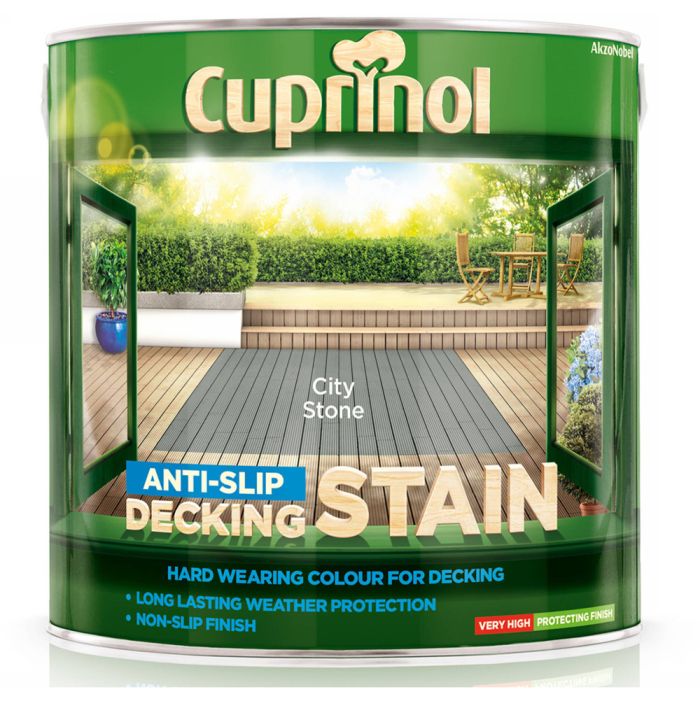 Cuprinol Anti Slip Decking Stain 2.5L in City Stone