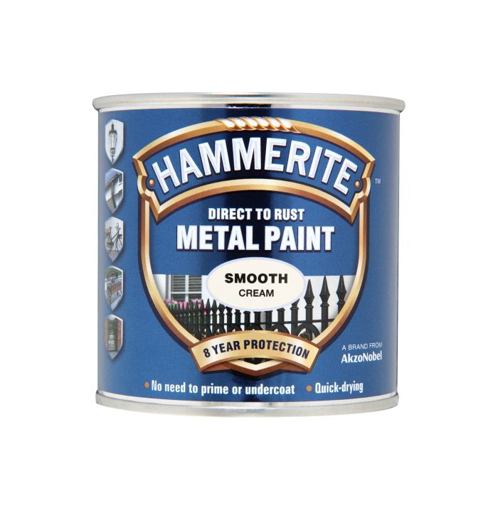 Hammerite Direct To Rust Metal Paint Smooth Cream 250ml