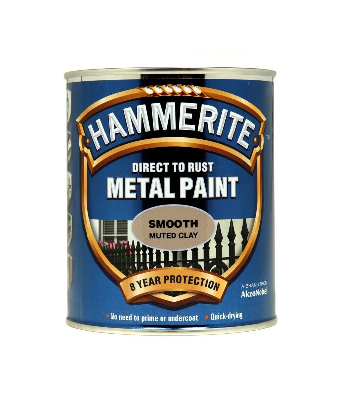 Hammerite Direct To Rust Metal Paint - Smooth Muted Clay - 750ml tin