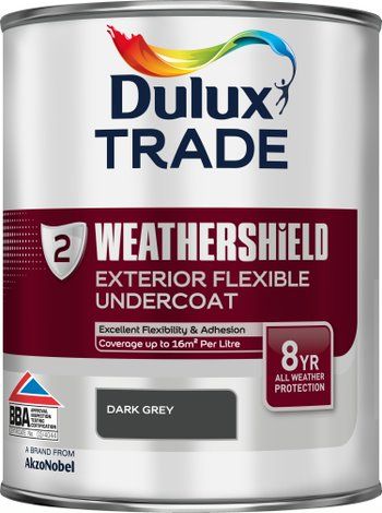 Dulux Trade Weathershield Exterior Flexible Undercoat Dark Grey 1L