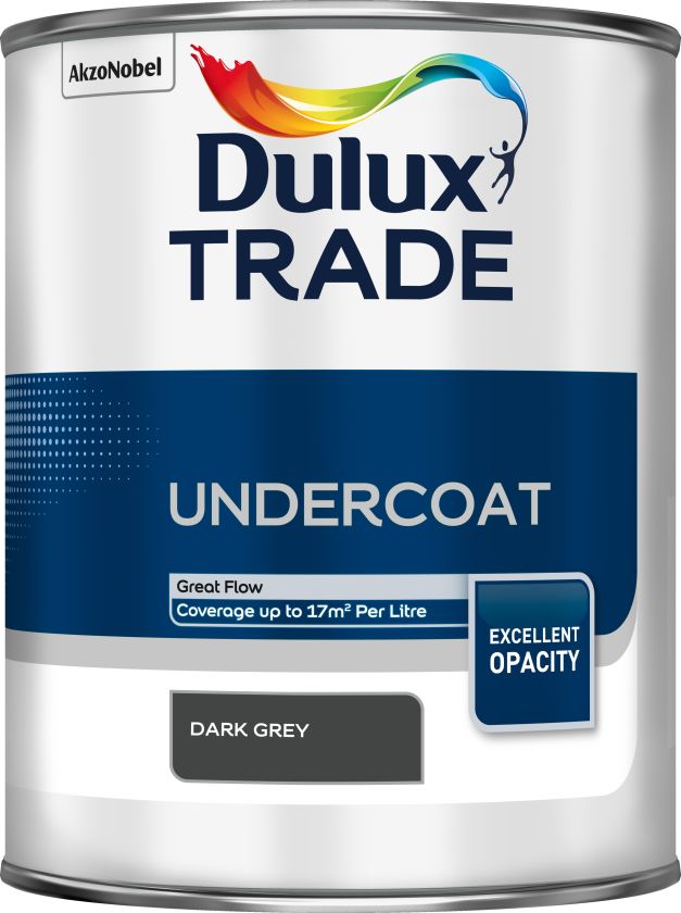 Dulux Trade Undercoat - Dark Grey - 1L solvent-based paint with matt finish