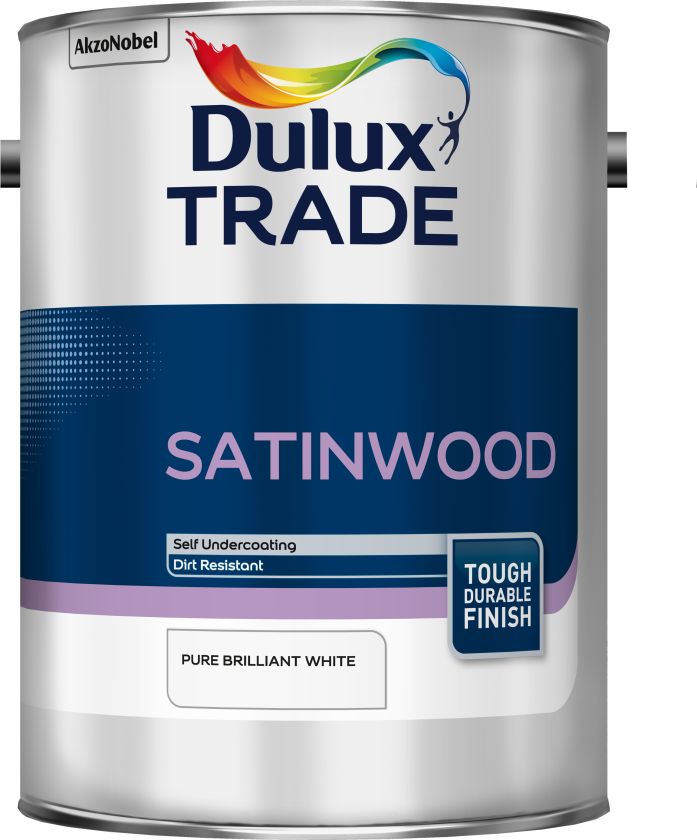 Dulux Trade Satinwood Pure Brilliant White 5L wood and metal paint