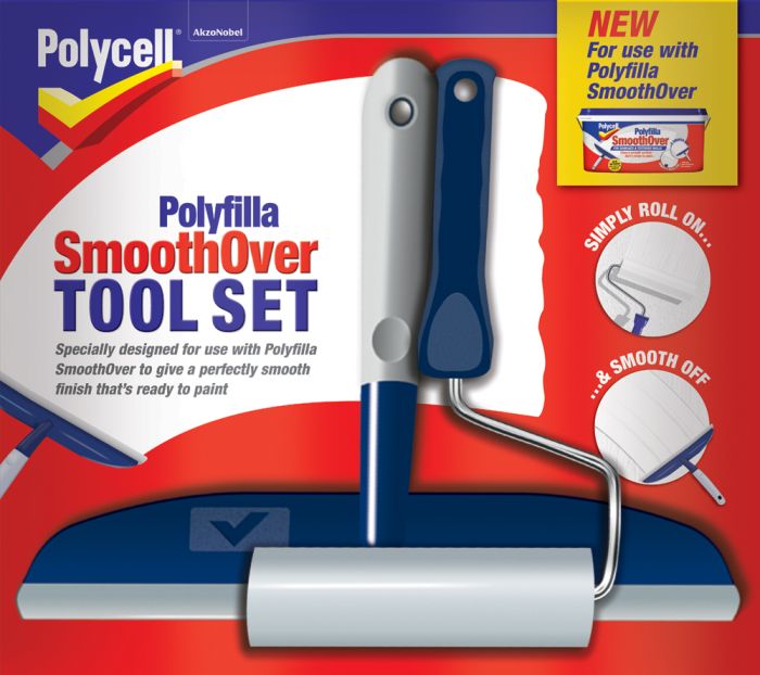 Polycell Polyfilla Ready to Use Smooth Over Tool Set including roller and wipe