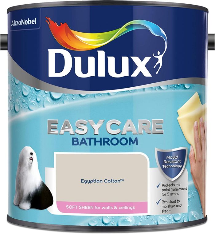 Dulux Easycare Bathroom Soft Sheen Emulsion 2.5L in Egyptian Cotton