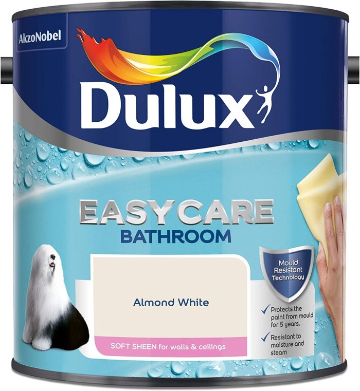 Dulux Easycare Bathroom Soft Sheen Emulsion Almond White 2.5L