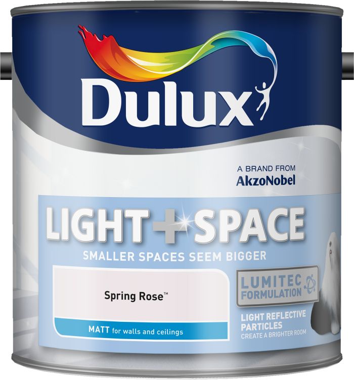 Dulux Light & Space Matt Emulsion Paint - Spring Rose - 2.5L
